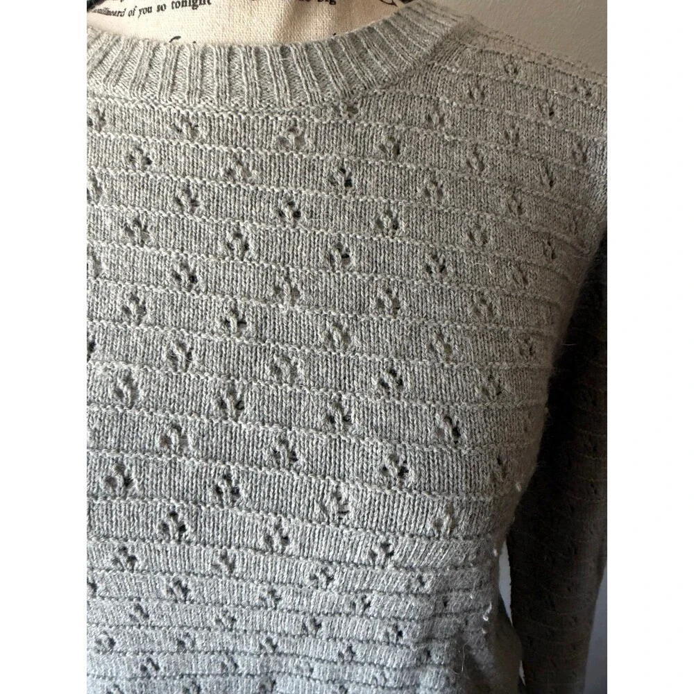 J.Crew Knit Crew Neck Sweater Medium Light Gray